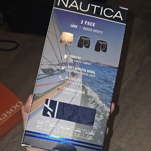 Nautica Navy Boxer Briefs 3-Pack Packaging